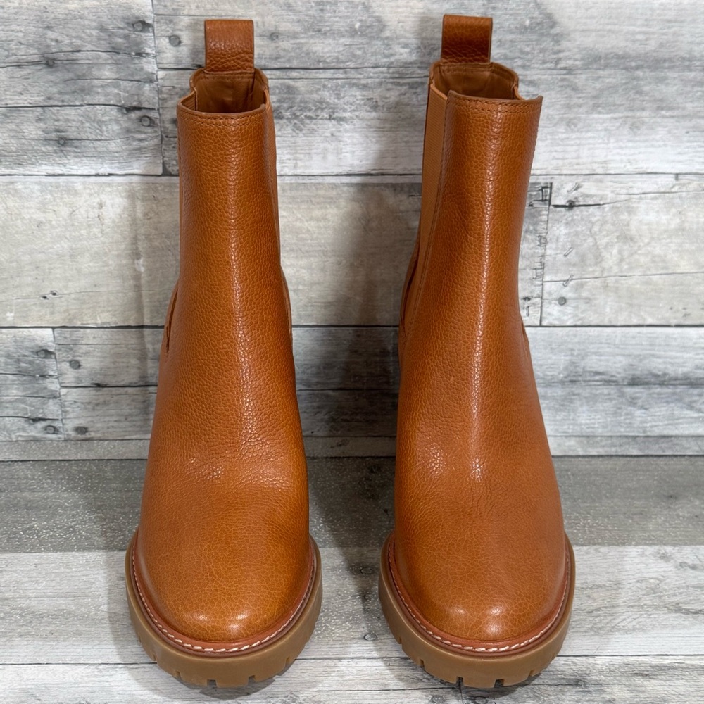 TORY BURCH CARSON LUG SOLE ANKLE BOOT - Toasted Caramel - Sz - 10 .US - Picture 4 of 11